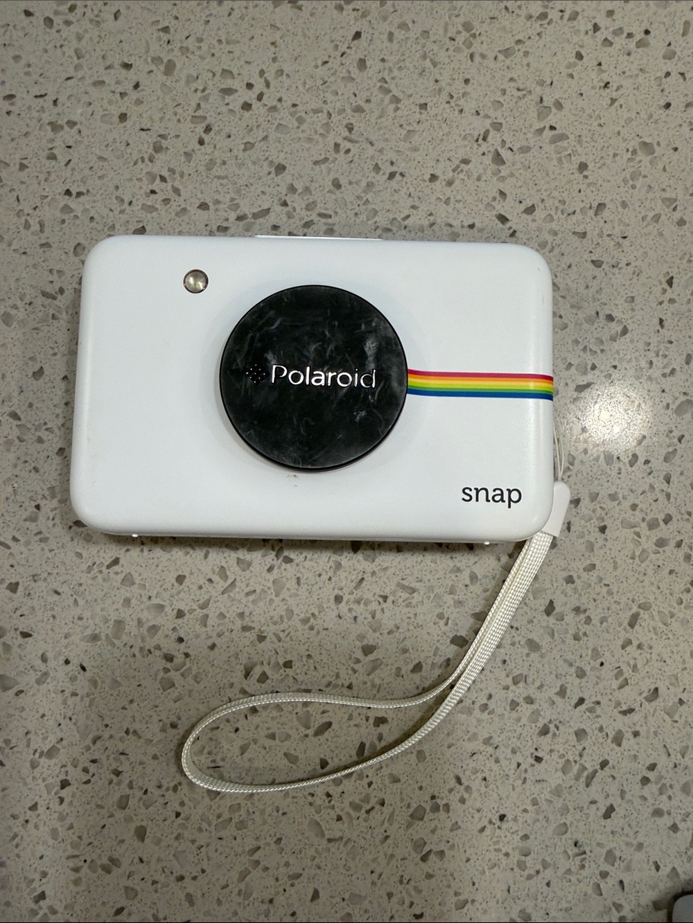 Polaroid Snap Instant Camera in White with Rainbow Stripe